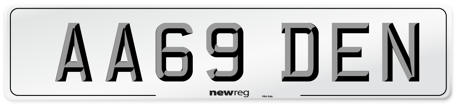AA69 DEN Number Plate from New Reg